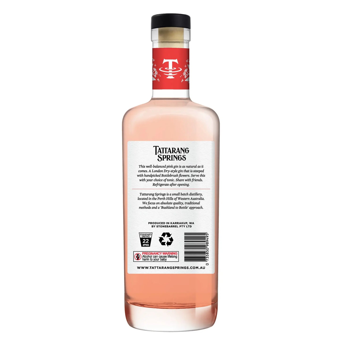 Bottle Blush Gin 700ml - Tattarang Springs