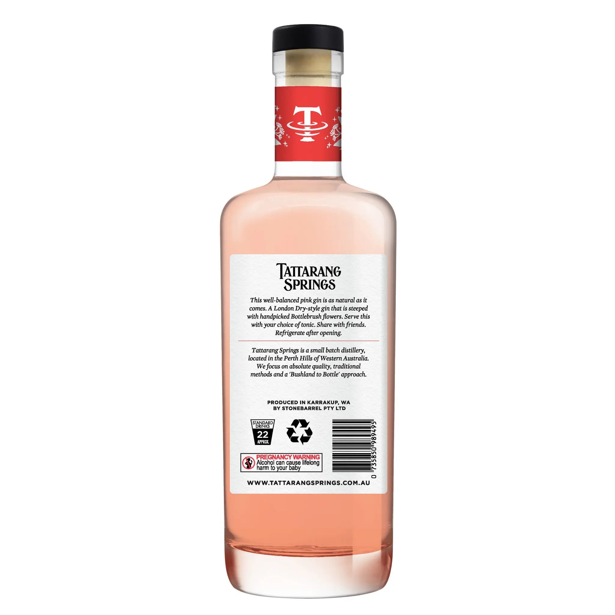 Bottle Blush Gin 700ml - Tattarang Springs