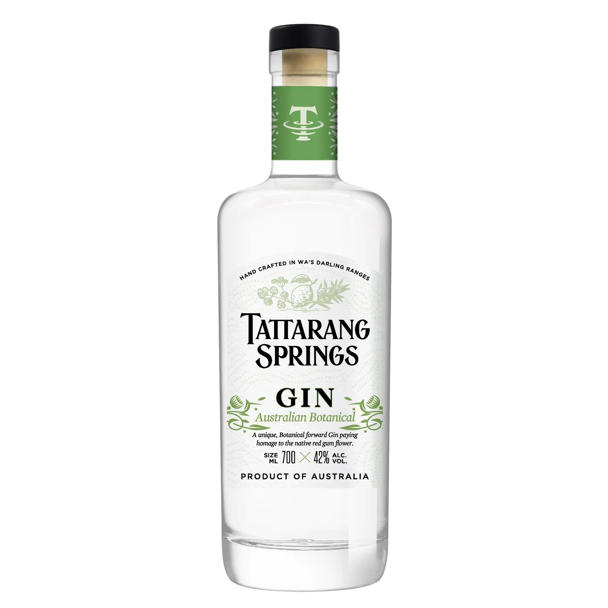 Tattarang Springs Botanical Gin bottle on a white background