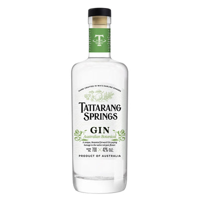 Tattarang Springs Botanical Gin bottle on a white background