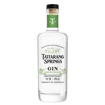 Tattarang Springs Botanical Gin bottle on a white background