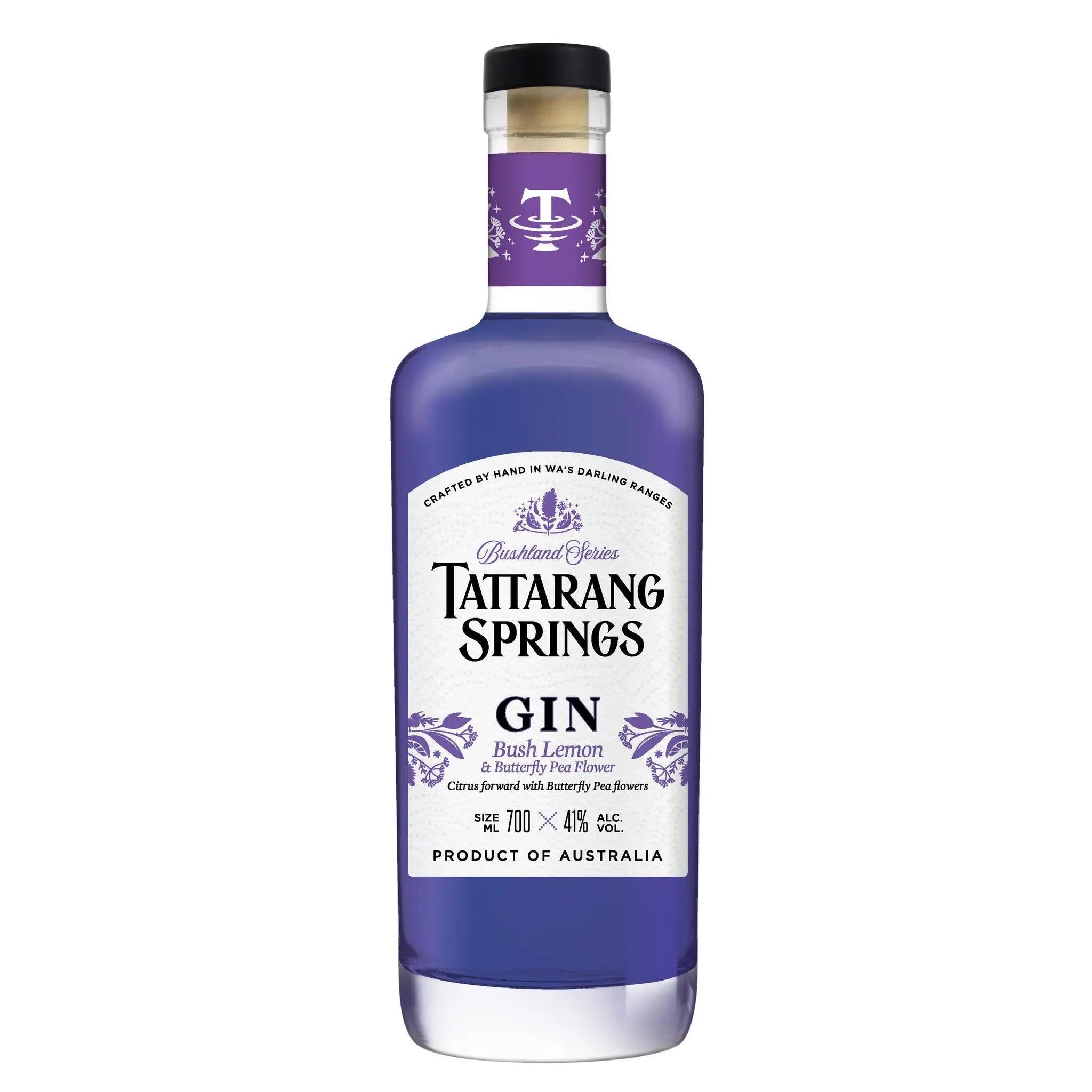 Bush Lemon & Butterfly Pea Flower Gin 700ml - Tattarang Springs 