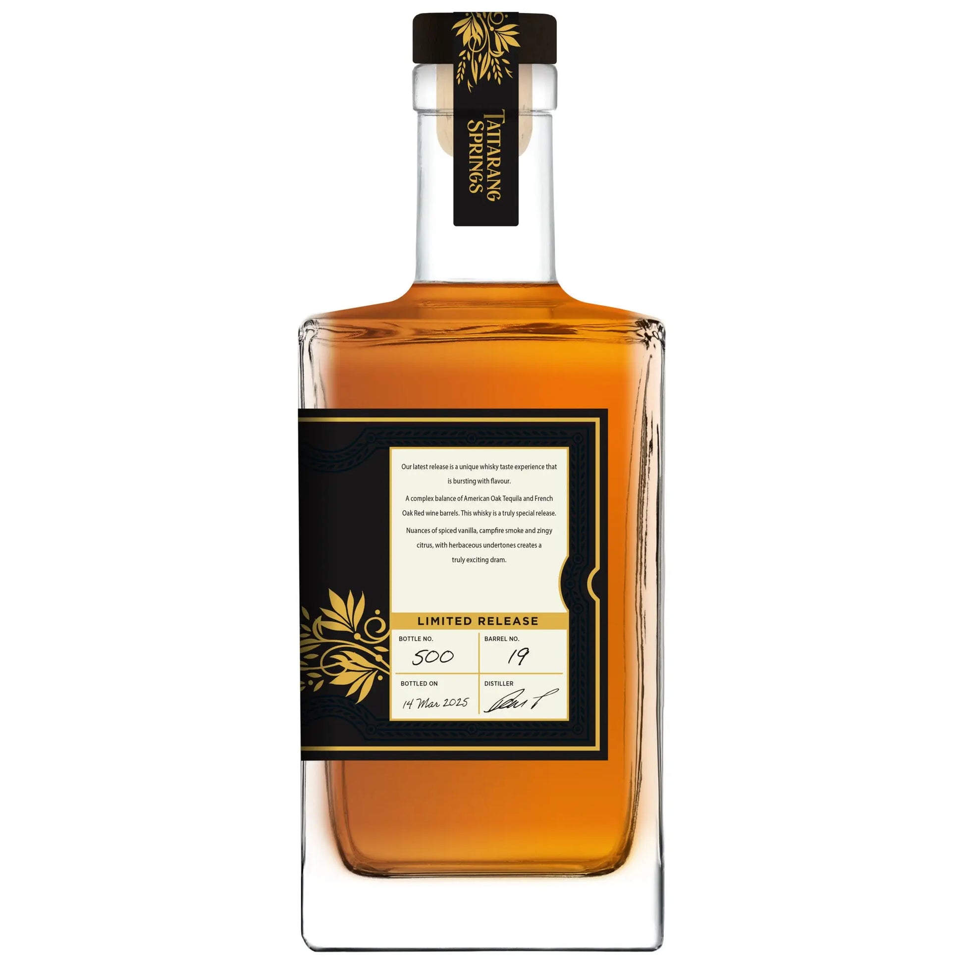 Tequila Cask Whisky 700ml - Tattarang Springs 